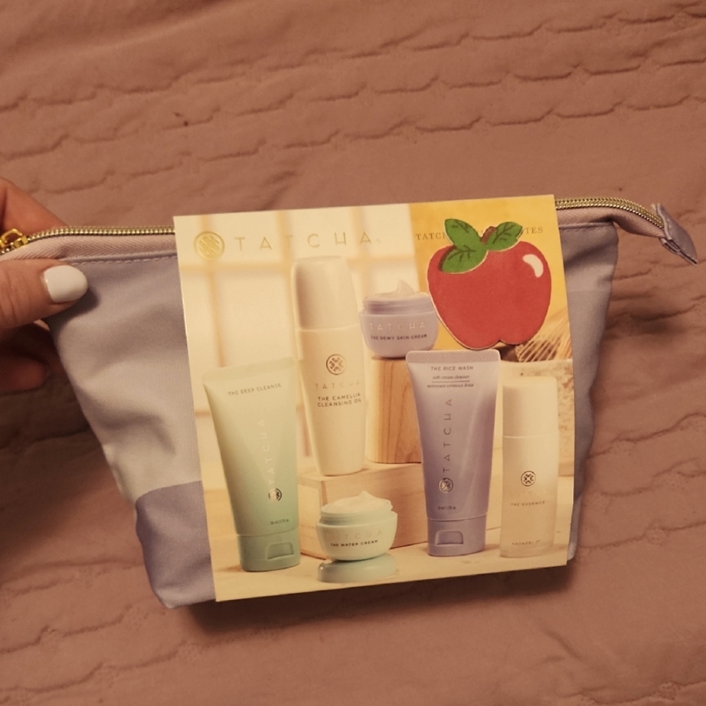 Tatcha Skincare Travel Set with Purple Pouch